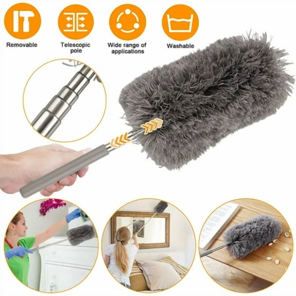 STARLIGHT- Microfiber Duster Soft Feather Dusting Brush Household Extendable Cleaning Tool