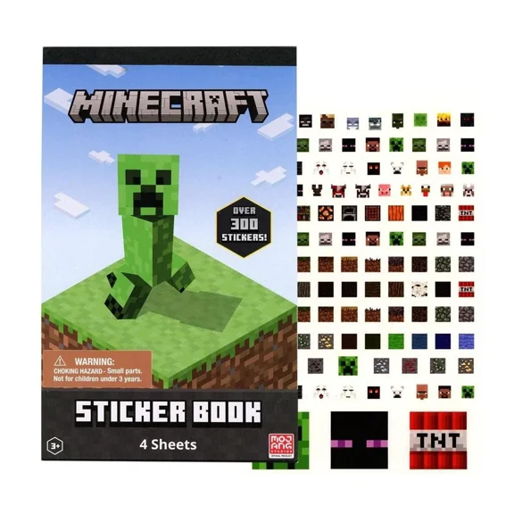 STARLIGHT- Minecraft 4 Sheet Sticker Pad | 300+ Stickers