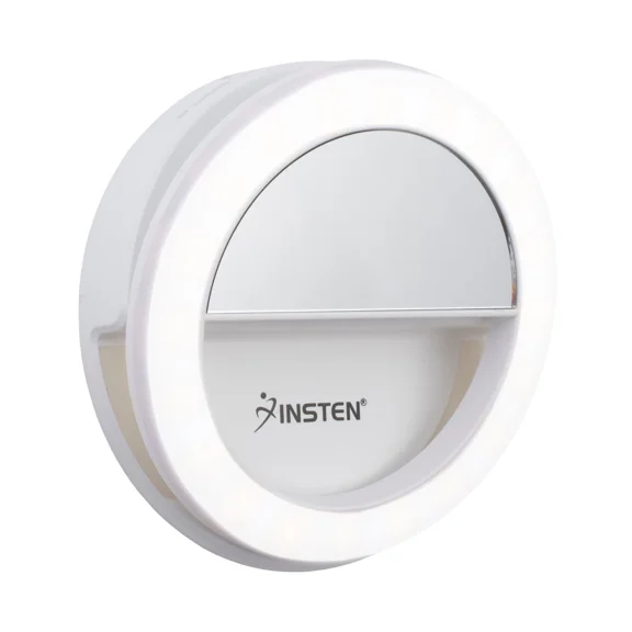 STARLIGHT- Mini Led Selfie Ring Light With Mirror & Clip, Dimmable, 36 Beads, Usb Powered