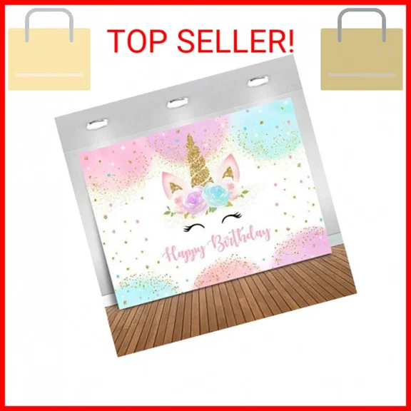 STARLIGHT- Mocsicka Unicorn Birthday Decorations Backdrop For Girls Party 5X3Ft Pastel Rain