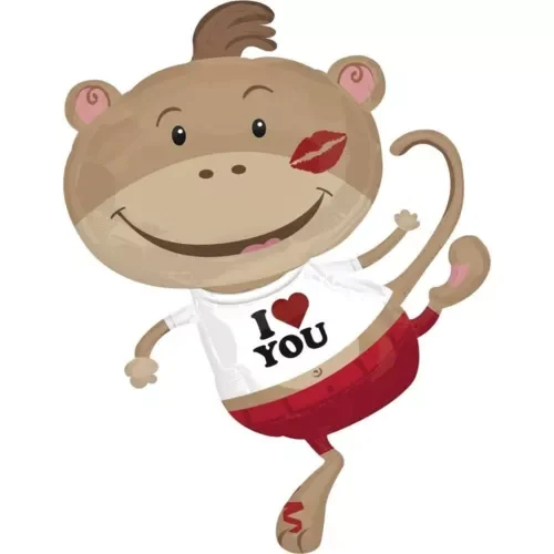 STARLIGHT- Monkey Loving Foil Balloon - I Love You Party Free Air Pumper Included
