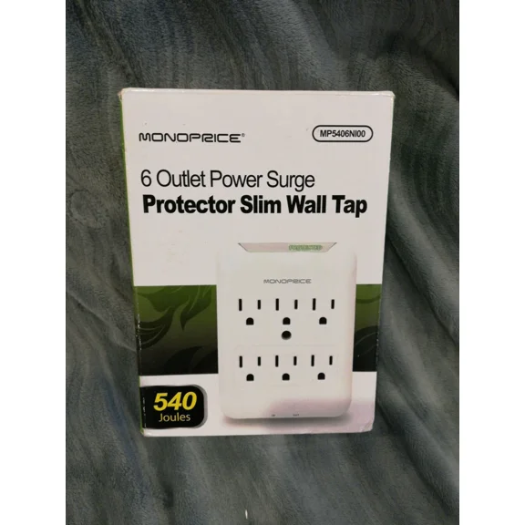 STARLIGHT- Monoprice 6 Outlet Power Surge Protector Slim Wall Tap - 540 Joules