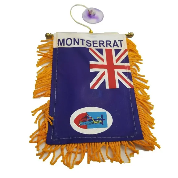 STARLIGHT- Montserrat Mini Banner Flag Car Home Window Rearview Country Gift