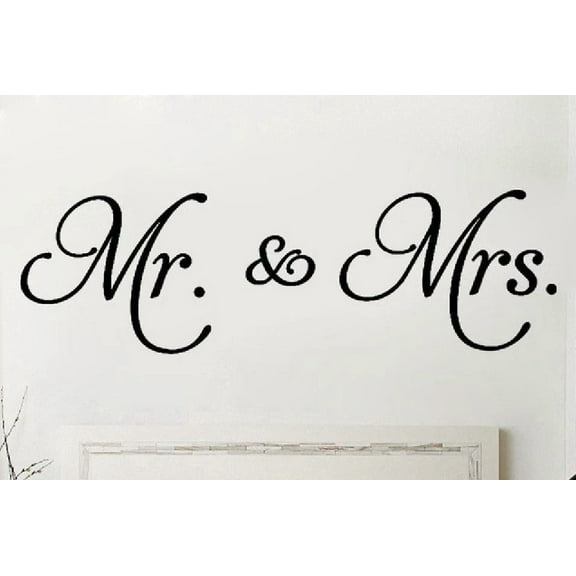 STARLIGHT- Mr. And Mrs. Couple Wall Words Lettering Quote Decal Sticker Rustic Decor