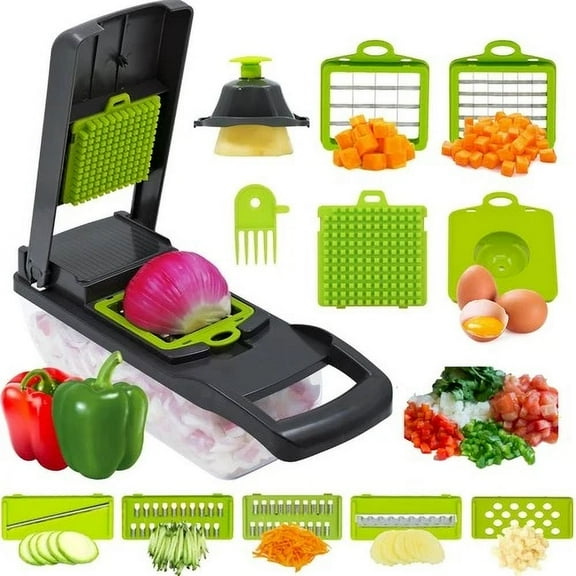 STARLIGHT- Multifunctional Vegetable Chopper 16 In 1 Fruit Cutter Onion Ginger Shredder