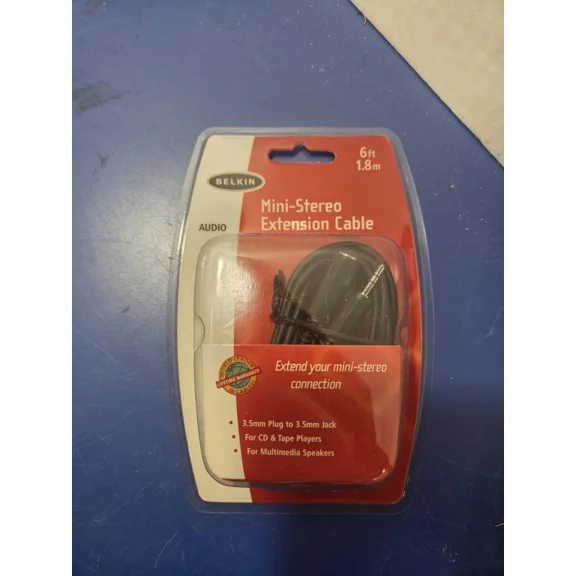 STARLIGHT- ( New ) Belkin 3.5Mm Audio 6 Ft Extension Cable F8V204-06 ( Factory Sealed )