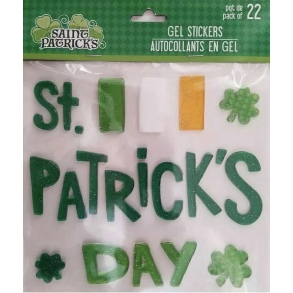 STARLIGHT- New Cute St Patrick'S Day Flag Lucky Clovers Shamrocks Window Gel Clings 22 Ct!