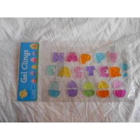 STARLIGHT- New Happy Easter! Letters And Eggs Cute Window Gel Clings Decorations 23 Pcs!