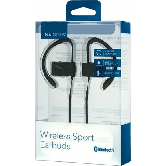 STARLIGHT- New Insignia Wireless Bluetooth Sport Earbuds Ns-Ahbtsport2 Black Headphones