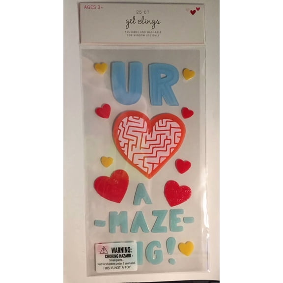 STARLIGHT- New Valentine'S Day Hearts U R Amazeing Window Gel Clings Decorations 25 Pc Cute