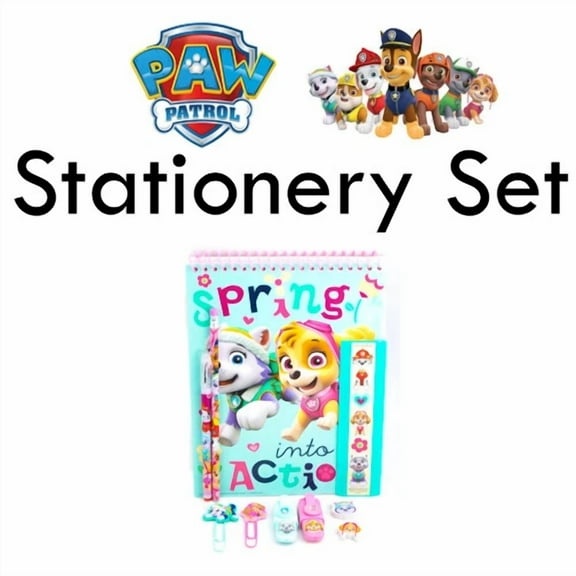 STARLIGHT- Nickelodeon Paw Patrol Rescue Pups Stationery Set Notebook Pen Pencil Erasers