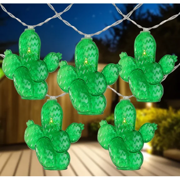 STARLIGHT- Northlight Pack Of 10 Prickly Pear Cactus Summer Led String Lights - Clear Wire