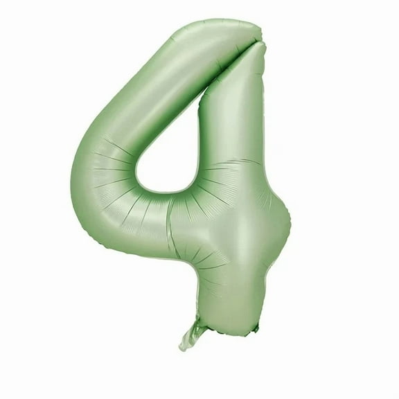 STARLIGHT- Number Four Balloon Pastel Sage Green Number 4 Balloon 32" Large Party Balloon