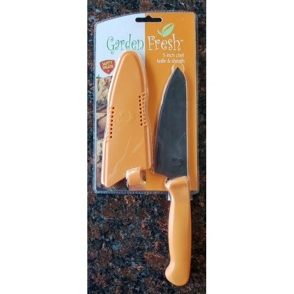 STARLIGHT- Orange Handle Chef Knife And Safety Sheath