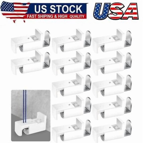 STARLIGHT- Pack Of 12 Clamp Support Fixings, No Drilling Clamp Support Pleated Blind, White
