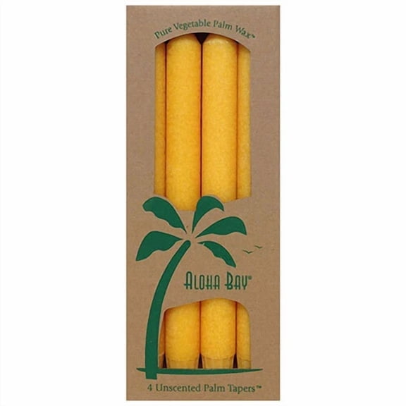 STARLIGHT- Palm 9 Inch Tapers Unscented Candles Honey Gold 4 Ct