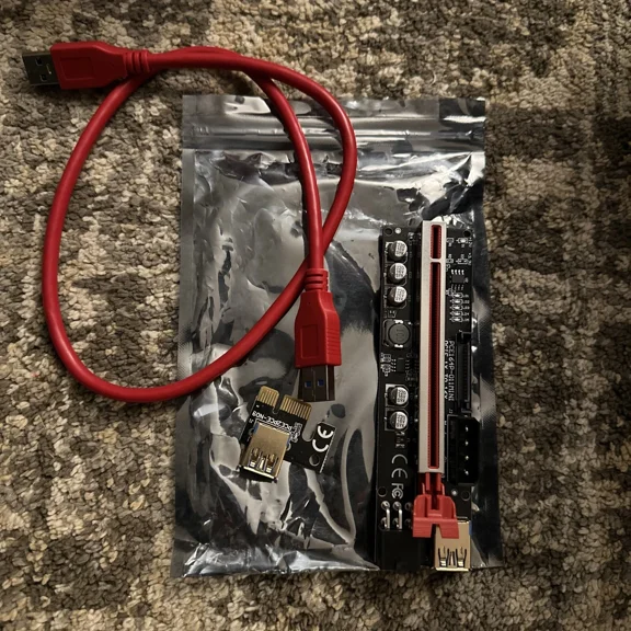 STARLIGHT- Pci-E Gpu Riser Express Cable With 5 Solid Capacitors,Marque Light,16X To 1X