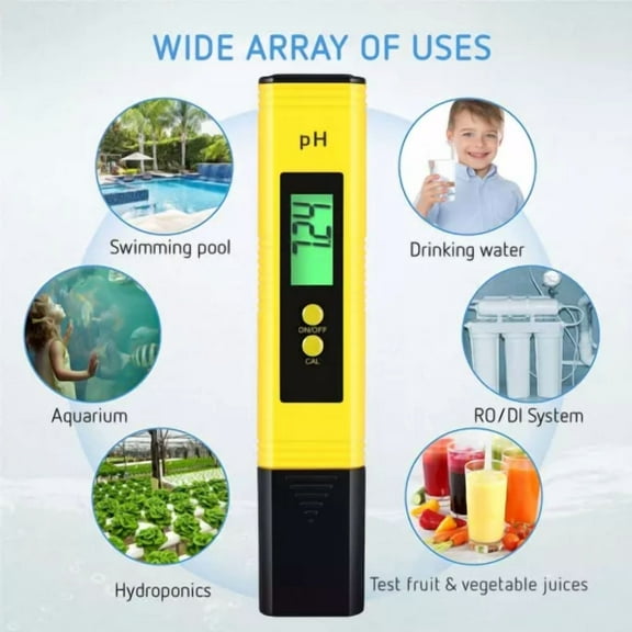 STARLIGHT- Ph Meter,Digital Ph Tester 0-14Ph Measurement Range Hand-Held Swimming Pool Home