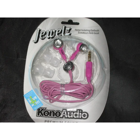 STARLIGHT- Pink Jewelz Earbuds Noise Isolating 3.5Mm Plug Mp3 Phone Stereo Clear Gem New!