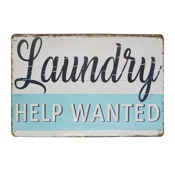 STARLIGHT- Pxiyou Laundry Help Wanted Vintage Farmhouse Laundry Room Sign Country Wall Deco