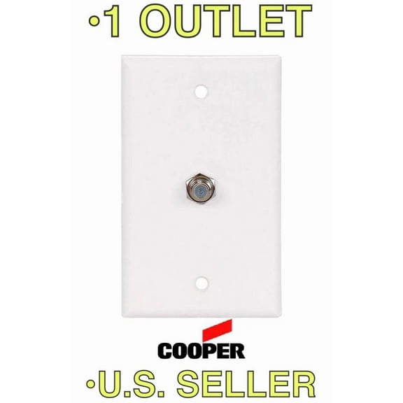 STARLIGHT- ??(Qty 1) 1 Port Coax Wall Plate Satellite Rca Cable Jack Cctv Dish Tv White