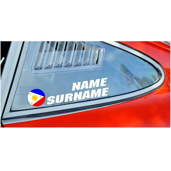 STARLIGHT- Rally Race Tag Name Surname Car Window Stickers Decals Philippine Flag