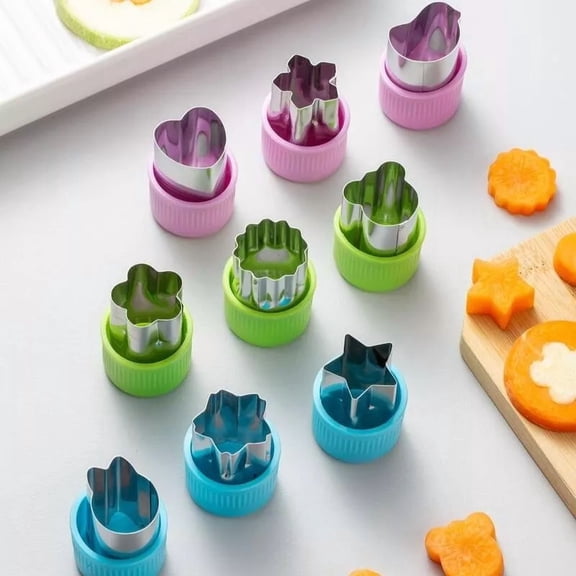 STARLIGHT- Random Color Vegetable Stainless Cutter Shaper, 9 Counts Creative Mini Assorted
