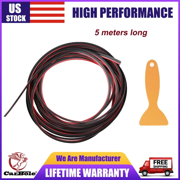 STARLIGHT- Red 5M Car Interior Door Gap Edge Line Insert Molding Trim Strip Deco Accessory