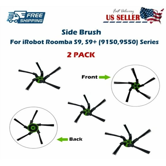 STARLIGHT- Set Of 2 Side Brushes Replacement For Irobot Roomba S9 S9+ Series Vacuum Cleaner