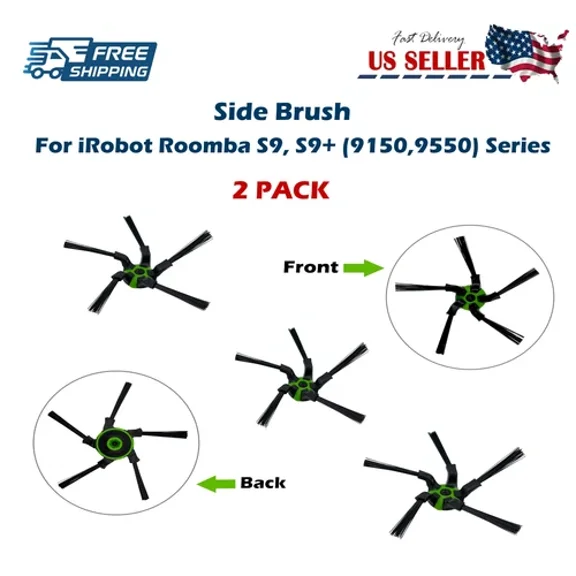 STARLIGHT- Set Of 2 Side Brushes Replacement For Irobot Roomba S9 S9+ Series Vacuum Cleaner