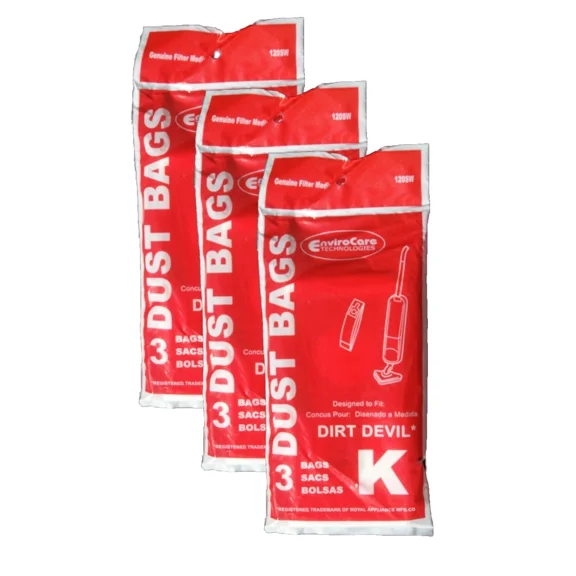STARLIGHT- Royal Dirt Devil Stick Vac Type K Allergy Bags 9Pk