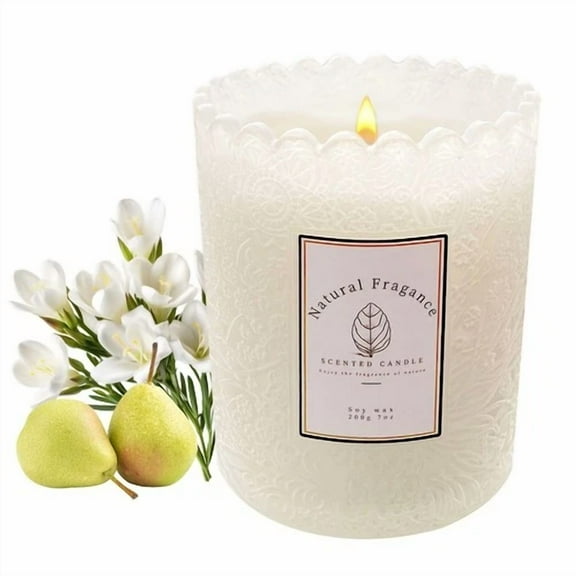 STARLIGHT- Scented Aromatherapy Candles, 7Oz Pear & Freesia, Soy Wax, Gift For Women