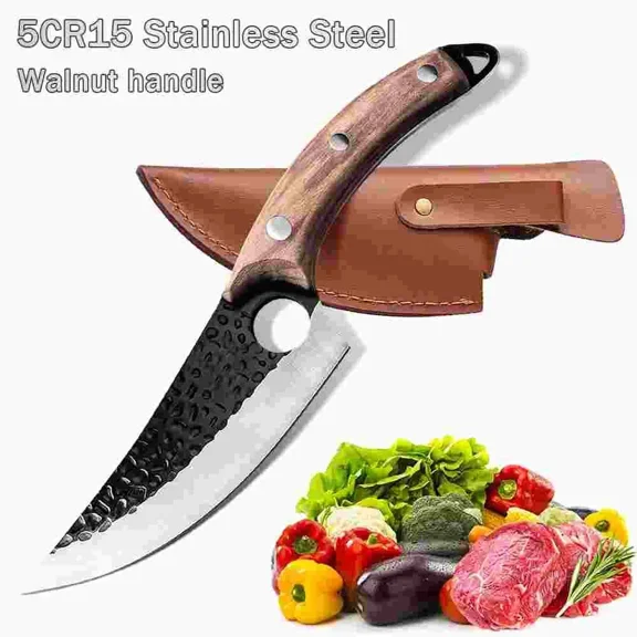 STARLIGHT- Serbian Forged Chef Knife Kitchen Butcher Boning Cleaver Slicing Hunting Knife