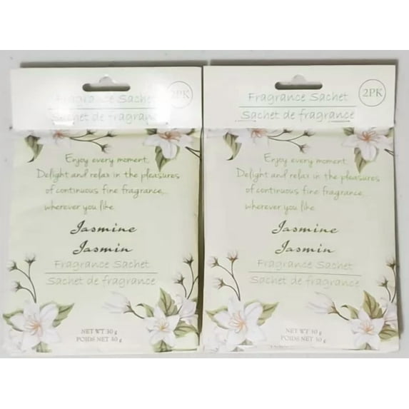STARLIGHT- Set Of 2 2 Pc Jasmine Scented Sachet Drawer Bags Fresh Scent Air Freshener