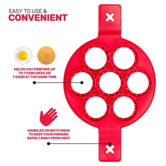 STARLIGHT- Silicone Pancake Mold Nonstick Mini Pancakes Maker Fried Egg Rings Maker