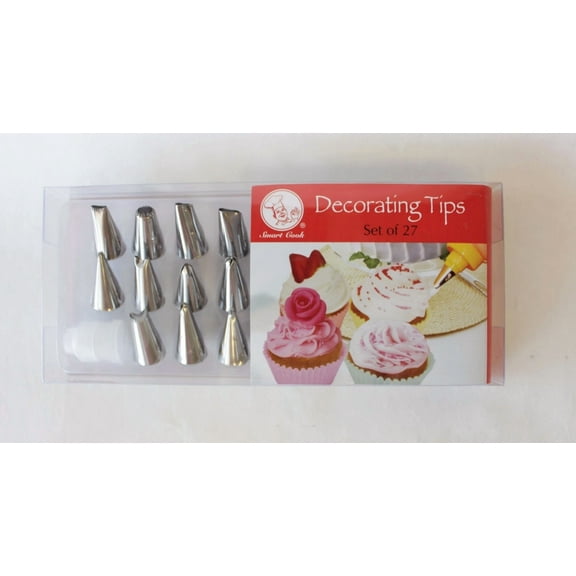 STARLIGHT- Smart Cook 27 Pc Cake Cupcake Cookie Pastry Decorating Stainless Tips Set Icing