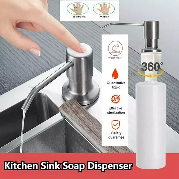STARLIGHT- Soap Dispenser For Kitchen Sink Brushed Nickel Built In Sink Soap Dispenser