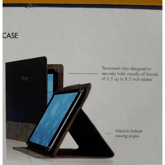 STARLIGHT- Solo Logan Universal Case For All Kinds Of Tablet Up To 8.5" Gray/Brown