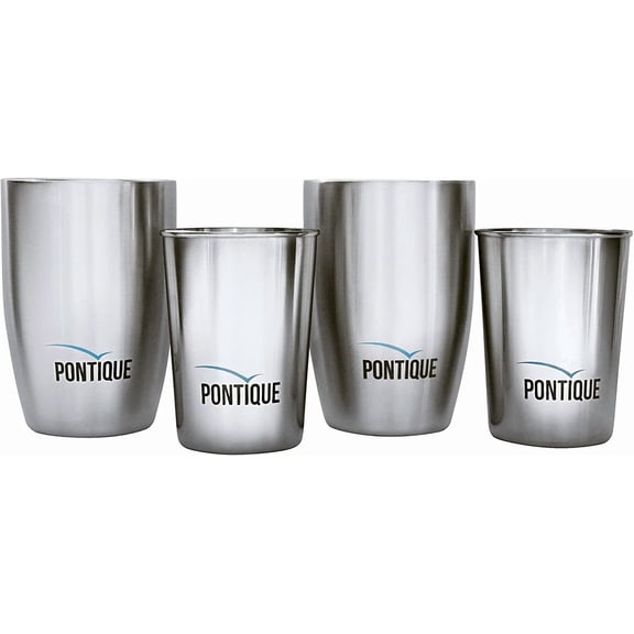 STARLIGHT- Stainless Steel Cups Set Of 4 - Small & X-Small Double & Single Wall Tumblers