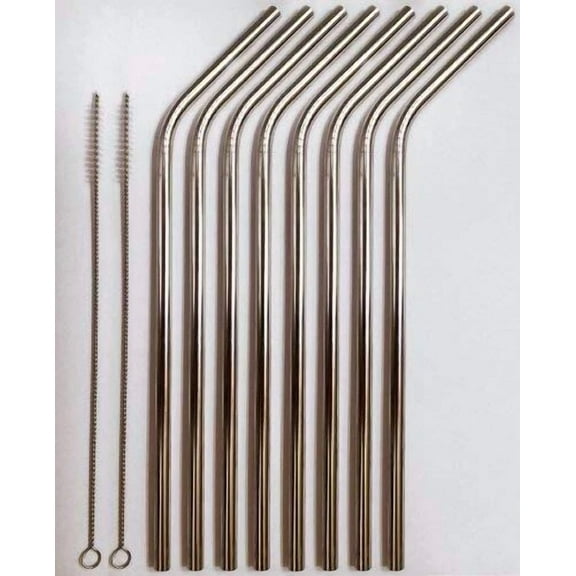 STARLIGHT- Stainless Steel Drinking Straws- Set Of 8 Straws + 2 Straw Cleaners - Fun!
