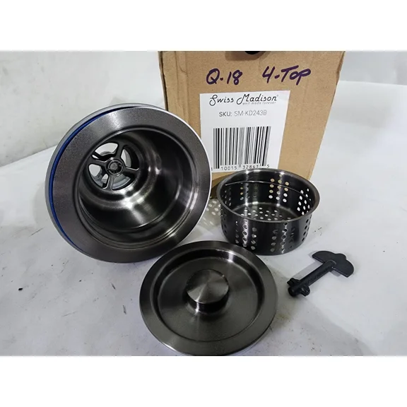 STARLIGHT- Swiss Madison Sm-Kd243B Black Stainless Drain Basket Strainer