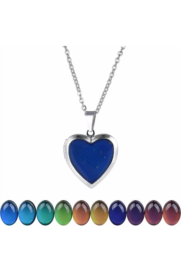 - Temperature Sensing Color Changing Pendant Necklace With 19.29" Stainless Steel