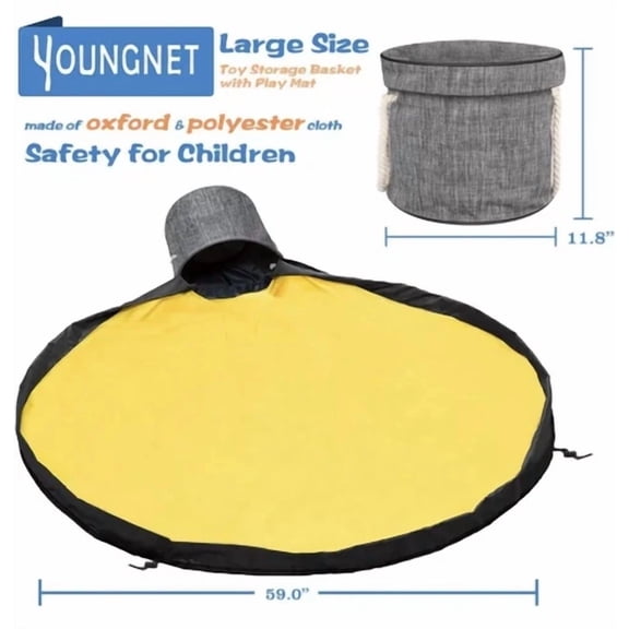 STARLIGHT- Toy Storage Organizer/Play Mat Foldable Toy Basket/Crate