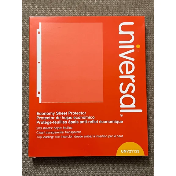 STARLIGHT- Universal Unv21123 Clear Sheet Protector Cover 8-1/2" X 11" Binder - 200 Per Box