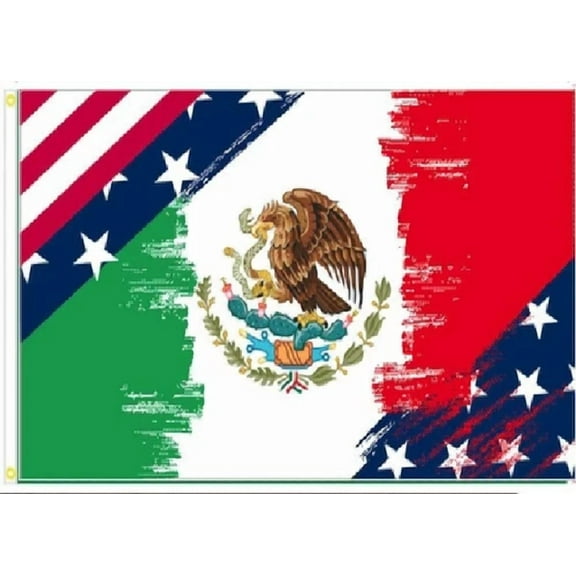 STARLIGHT- Usa Mexico Friendship 3X5 Flag Eagle Mexican American Strong Grommet Flags