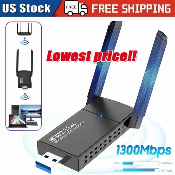 STARLIGHT- Usb 3.0 Wireless Wifi Adapter 1300Mbps Long Range Dongle Dual Band Network Lot