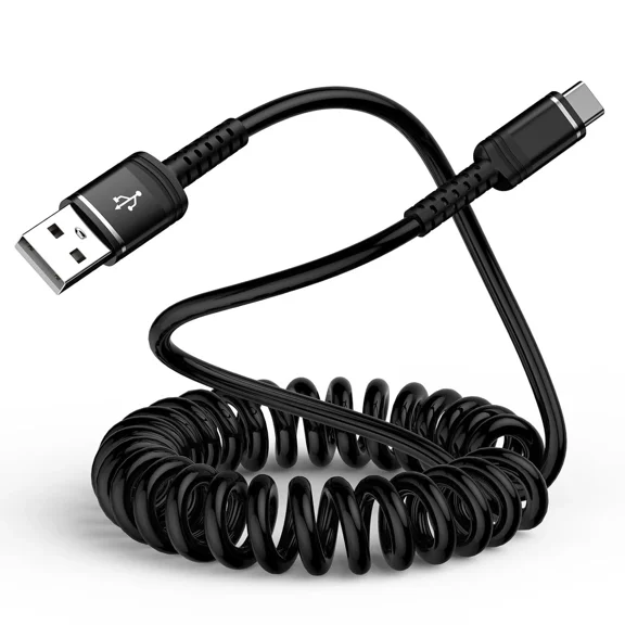 STARLIGHT- Usb To C Coiled Cable, 3Ft Retractable Type C Car Charger Cord Fast...