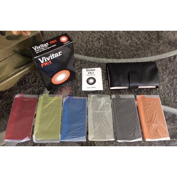 STARLIGHT- Vivitar Fk-1 Flash Filter Kit 0238083 7 Pc - 6 Asst Colors W/ Storage Case Nib