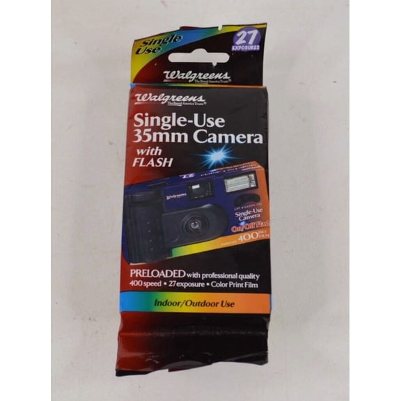 STARLIGHT- Walgreens 35Mm Film Single Use Camera W/ Flash New Sealed 27 Exposures 400 Speed