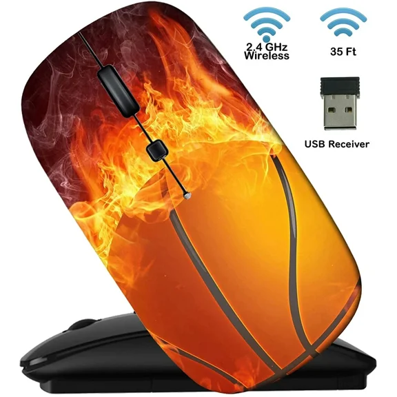 STARLIGHT- Wireless Mouse Computer Mice 2.4Ghz Usb Receiver For Laptop Image Burning Ball